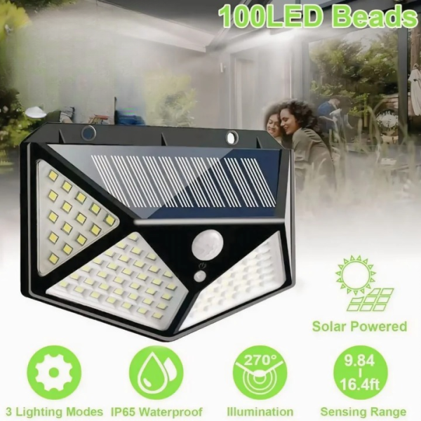 Solar Interaction Light Yx-100 | Solar Charging LED Induction Motion Sensor Wall Lamp For Outdoor Garden Courtyard (with Box)
