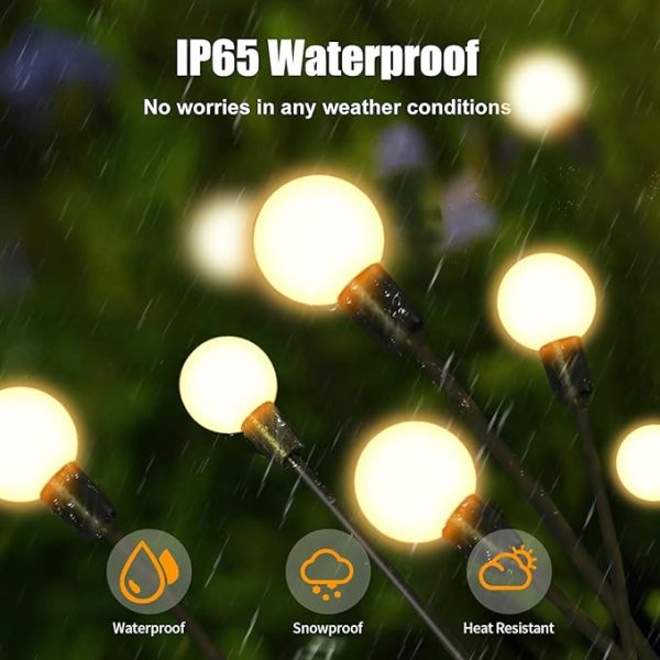 10 Lights – LED Solar Powered Firefly Light Outdoor Waterproof Solar Garden Light Decorative Swaying Wind Dancing Solar Lamp