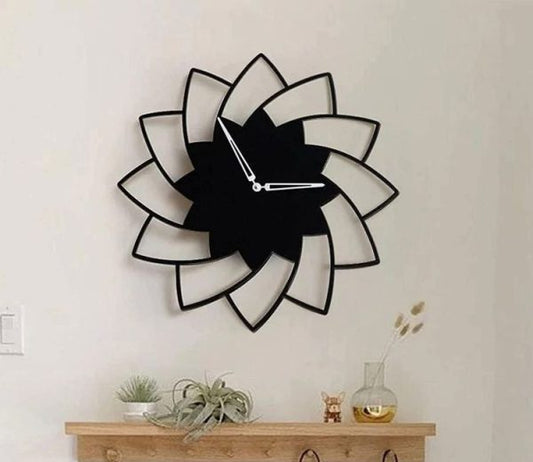 3d Wooden Floral Wall Clock Modern Home Decorations For Living Room, Bedroom