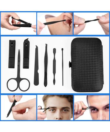 7 Pcs Quripe Manicure Set, Nail Clippers Kit, Stainless Steel Manicure Kit, Nail Clipping Tools Portable Travel Grooming Kit