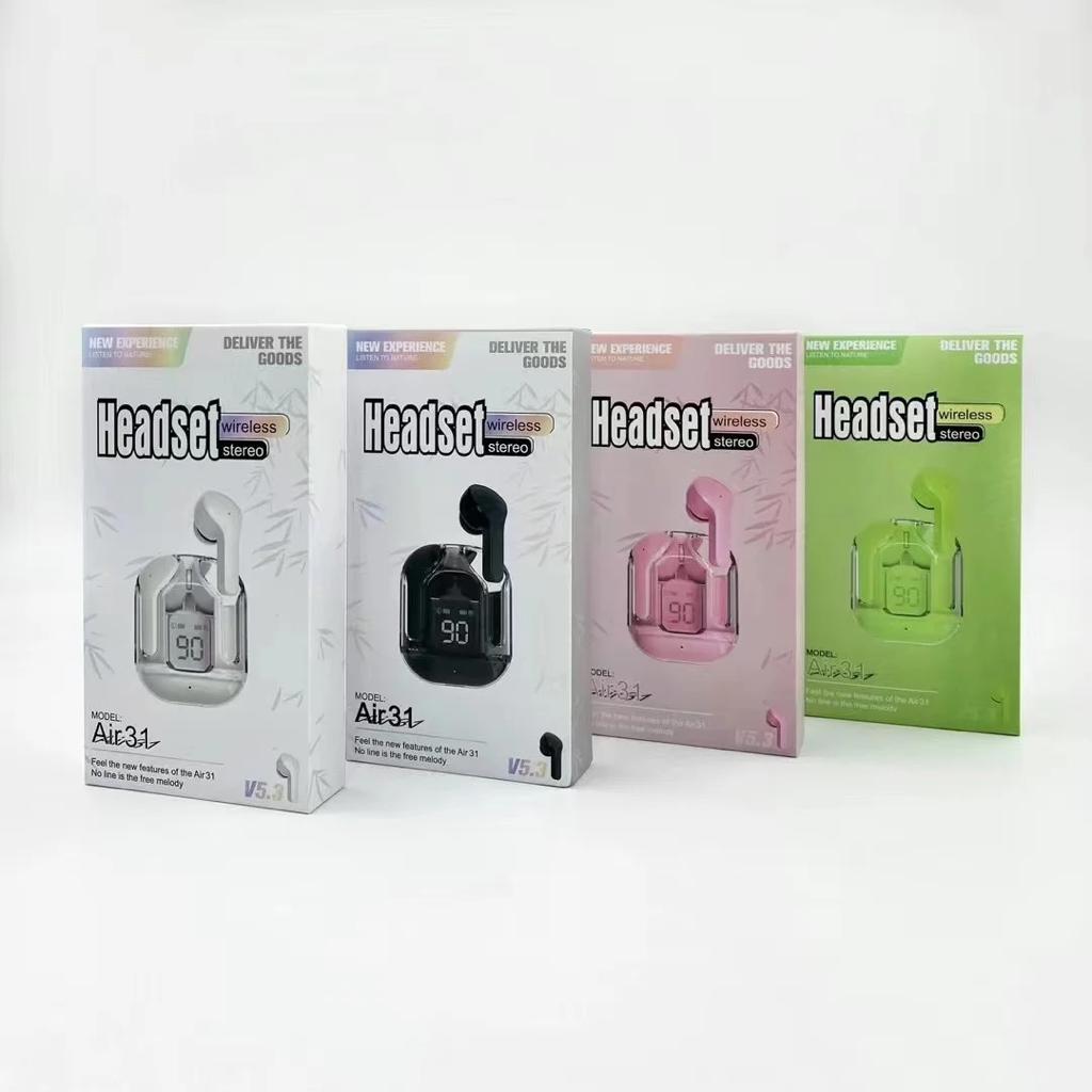 Air31 Earbuds Wireless Crystal Transparent Body | Air 31 Bluetooth Ear Buds