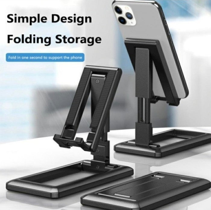 Universal Plastic Mobile Phone Holder | Adjustable Foldable Desktop Stand (Random Color)