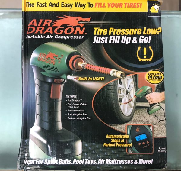 Air Dragon Portable Air Compressor Build-In Light Great For Sports Ball, Pool Toys, Air Mattresses