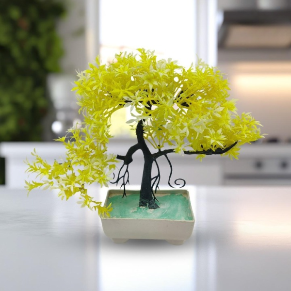 Artificial Bonsai Tree Yellow Decoration Piece