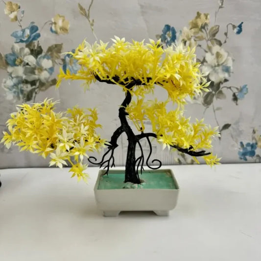 Artificial Bonsai Tree Yellow Decoration Piece