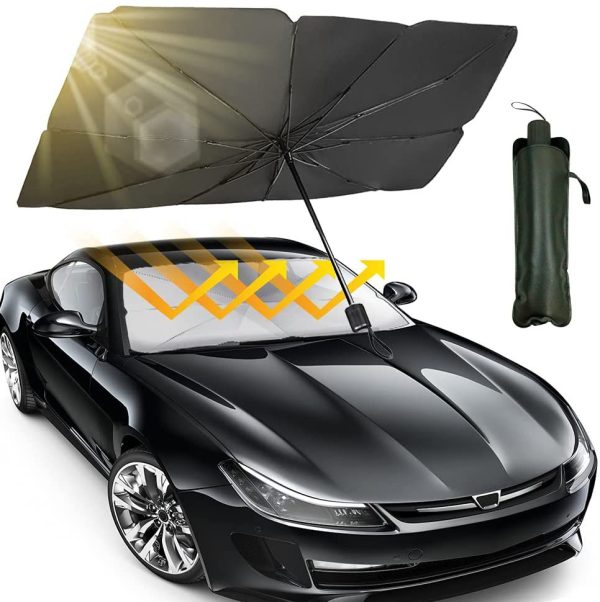 Car Umbrella Sunshade Car Windshield Sun Shade Umbrella, Sun Visor Protector, Foldable Front Window Sunshade Umbrella, Heat Insulation Protection