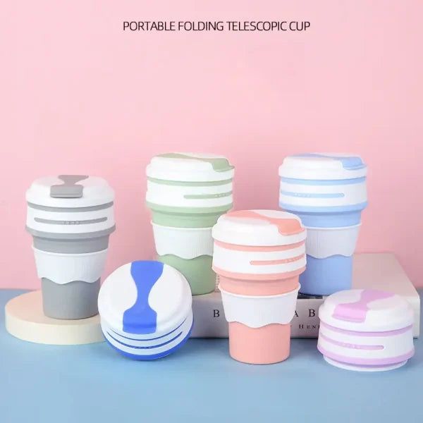 Collapsible Coffee Cup – Portable, Reusable Silicone Mug With Lid, Leakproof & Bpa-free Travel Mug(random Color)