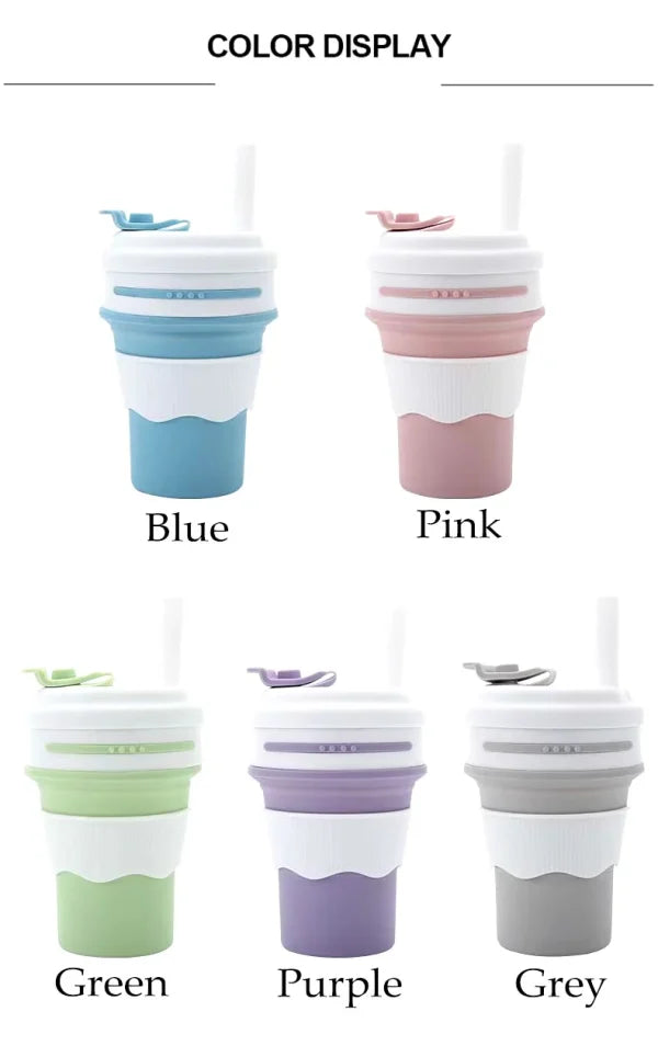 Collapsible Coffee Cup – Portable, Reusable Silicone Mug With Lid, Leakproof & Bpa-free Travel Mug(random Color)