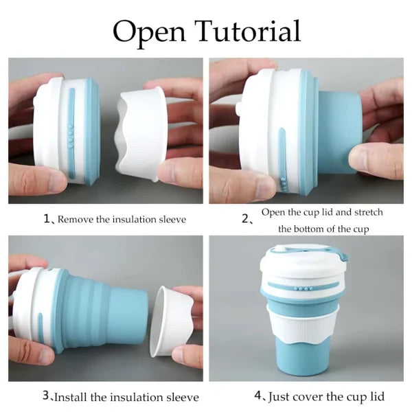 Collapsible Coffee Cup – Portable, Reusable Silicone Mug With Lid, Leakproof & Bpa-free Travel Mug(random Color)