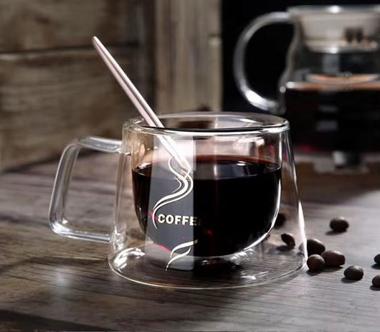 Double Wall Glass Coffee Mug For Drink Tea Coffee And Other Drinks 250ml