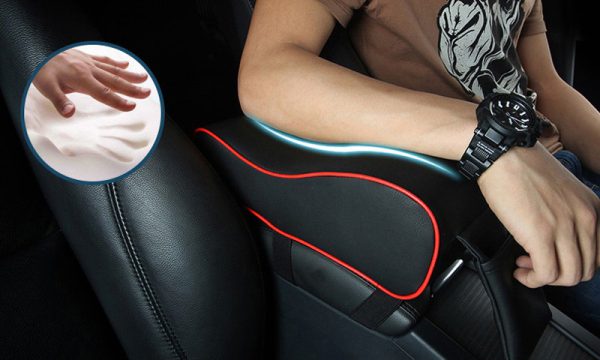 High Leather Car Armrest Mats Memory Foam Filler Car Center Console Armrest car Seat Covers Car-Styling