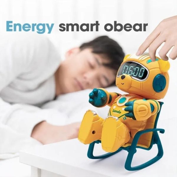 Lendo Robot Toys Multifunction Desktop Clock Cute Litter Bear Shape Smart Robot With Chair(random Color)