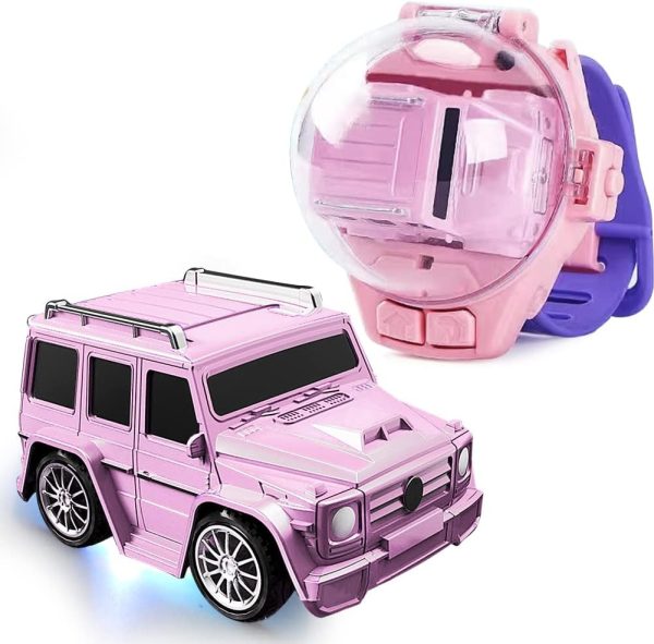 Mini Car With Remote Control Mini Remote Control Car Watch Racing Car Usb Charging Cartoon Rc Small Car Kids Toys (random Color )