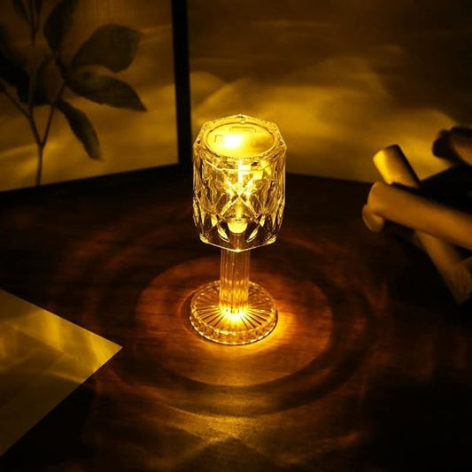 Mini Light For Indoor Decoration Crystal Lamp, Clear Plastic Protection LED Crystal Lamp Cafe Bar Bedroom (Warm)