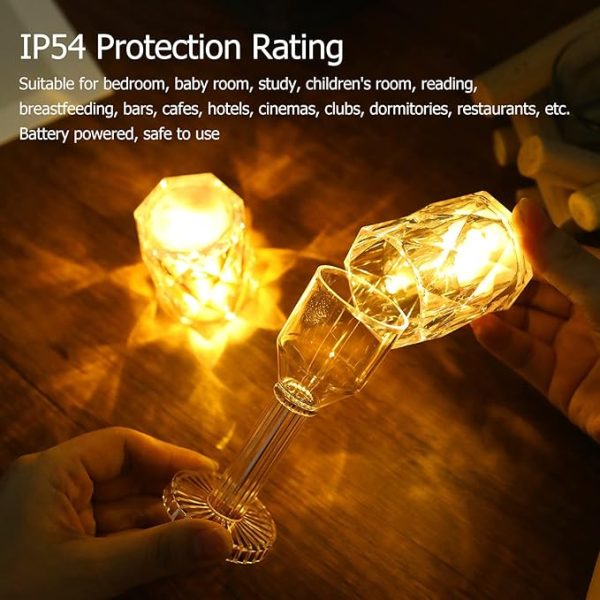 Mini Light For Indoor Decoration Crystal Lamp, Clear Plastic Protection LED Crystal Lamp Cafe Bar Bedroom (Warm)