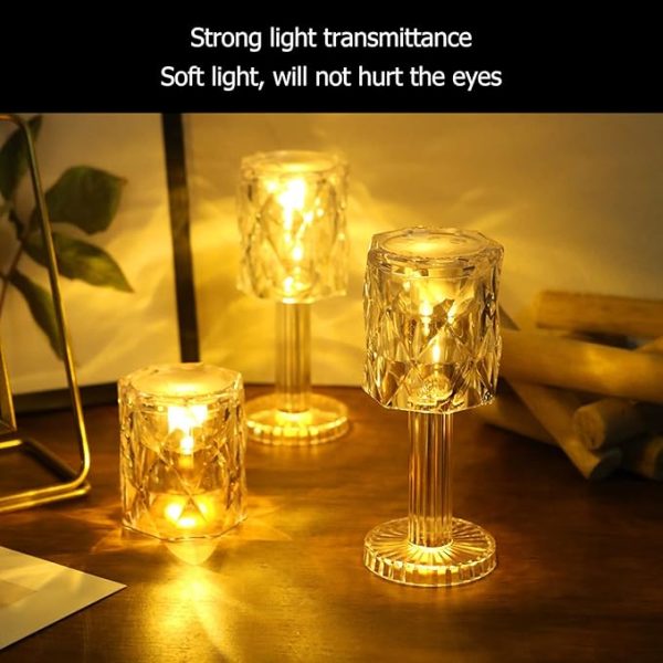 Mini Light For Indoor Decoration Crystal Lamp, Clear Plastic Protection LED Crystal Lamp Cafe Bar Bedroom (Warm)