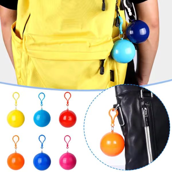 Portable Raincoat Ball Disposable Raincoats Waterproof Transparent Rain Cover Emergency Coat (Random Color)