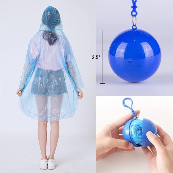 Portable Raincoat Ball Disposable Raincoats Waterproof Transparent Rain Cover Emergency Coat (Random Color)