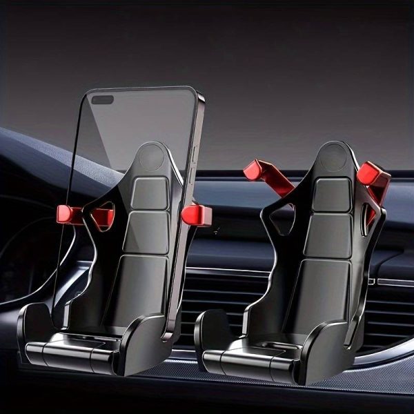 Racing Seat Design Car Mobile Phone | Fast And Furious Mobile Holder With 360° Rotateable AC Grill Grip Which Can Help Holder To Move Up And Down So That AC Winds Will Be Free (Random Colors)