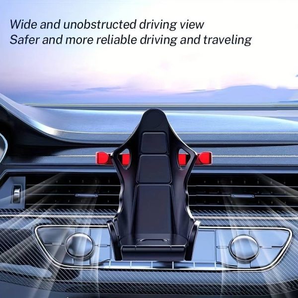 Racing Seat Design Car Mobile Phone | Fast And Furious Mobile Holder With 360° Rotateable AC Grill Grip Which Can Help Holder To Move Up And Down So That AC Winds Will Be Free (Random Colors)