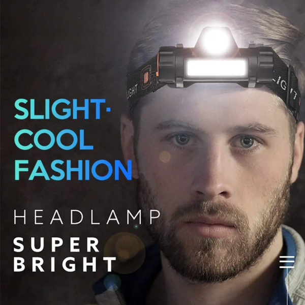 Rechargeable Ip65 Waterproof Headlight With Adjustable Headband Flashlight For Outdoor Camping And Cycling, Hiking, Working, Racing