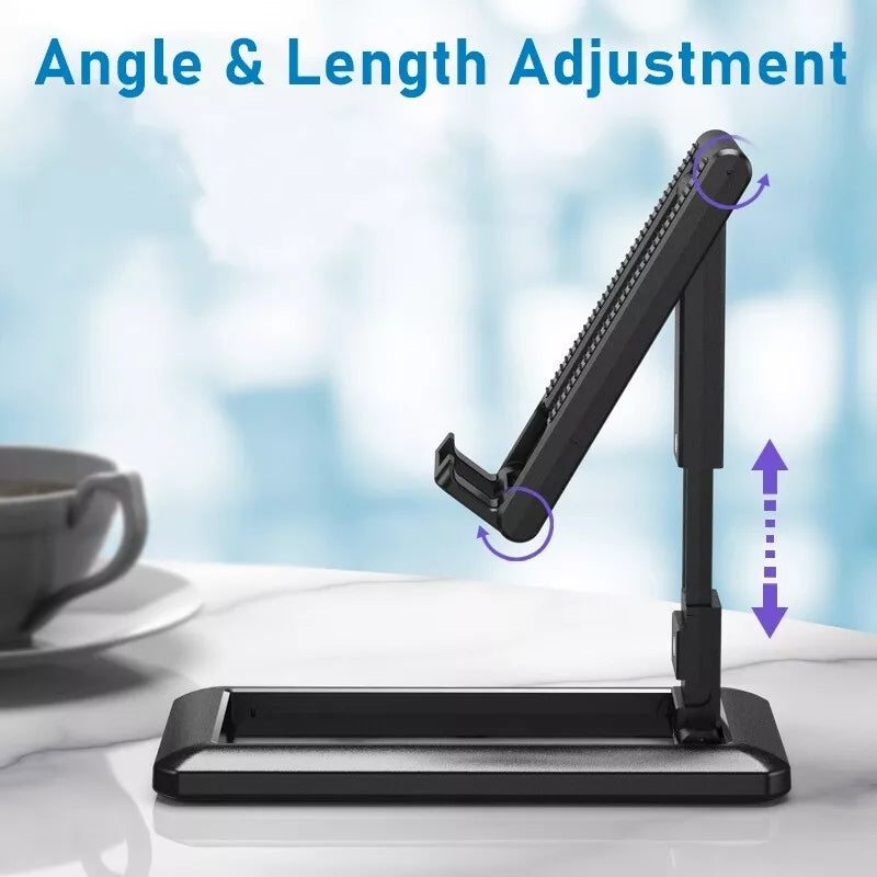 Universal Plastic Mobile Phone Holder | Adjustable Foldable Desktop Stand (Random Color)