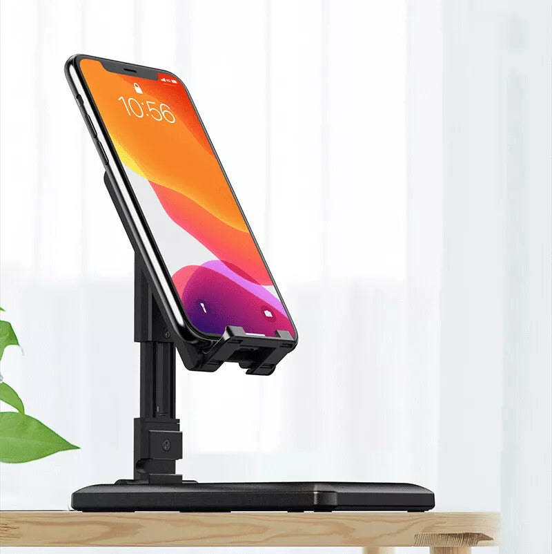 Universal Plastic Mobile Phone Holder | Adjustable Foldable Desktop Stand (Random Color)