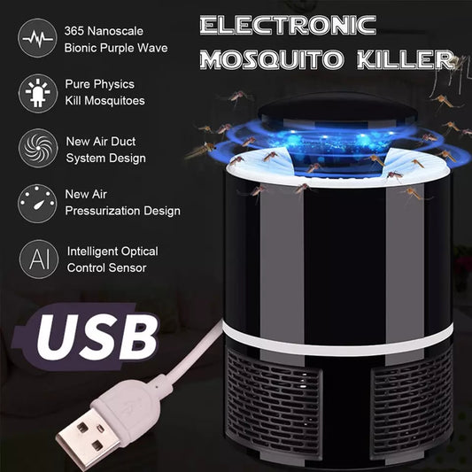 Mosquito Trap With Killer Lamp | Eco-Friendly Chemical Free USB Connected UV LED Light Fly Bug Di-speller With Suction Fan Repellent Lamp