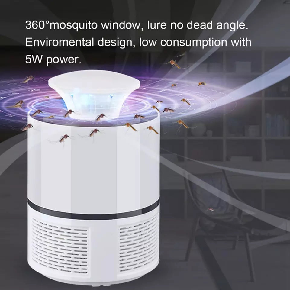 Mosquito Trap With Killer Lamp | Eco-Friendly Chemical Free USB Connected UV LED Light Fly Bug Di-speller With Suction Fan Repellent Lamp