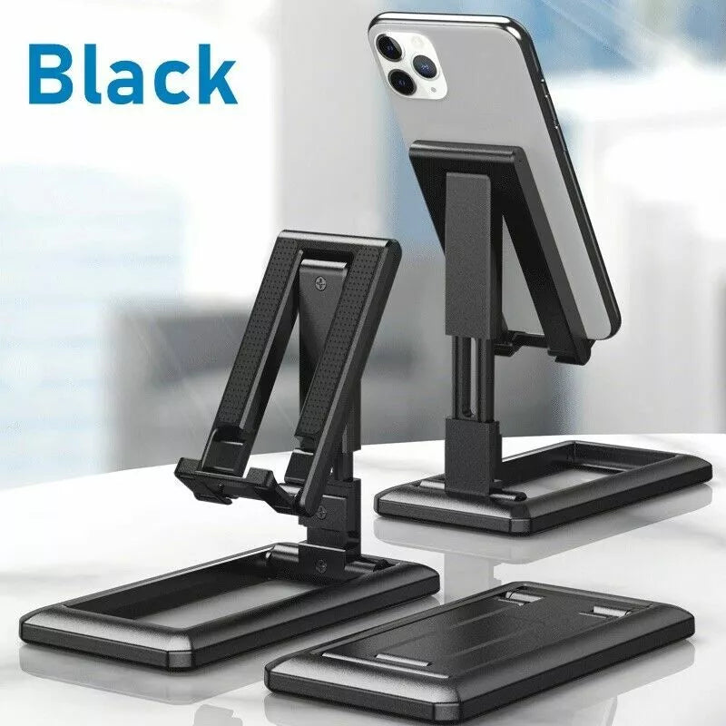 Universal Plastic Mobile Phone Holder | Adjustable Foldable Desktop Stand (Random Color)