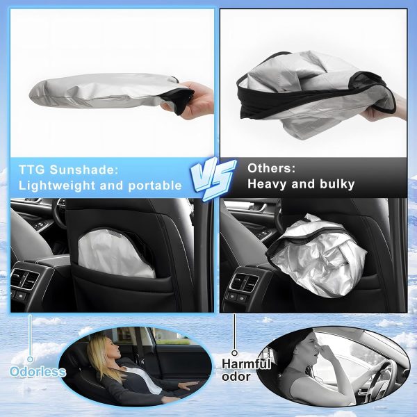 Windshield Car Sunshade, Sun Visor Protector, Foldable Front Window Sunshade Umbrella, Heat Insulation Protection