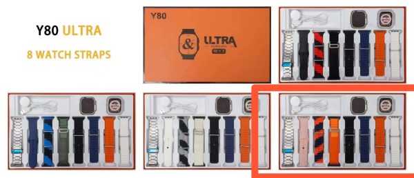 Y80 Ultra 8 In 1 Smart Watch With 49mm Jelly Case | Smart Watch With Best Quality ( Random Color )